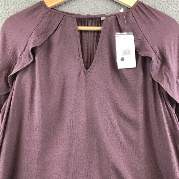 NWT Nordstrom Lush Peppercorn Long Sleeve Blouse Top SZ M - Picture 5 of 10